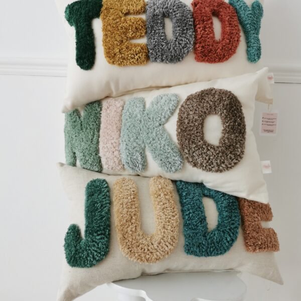 Personalised Name Cushions - Coloured Yarn